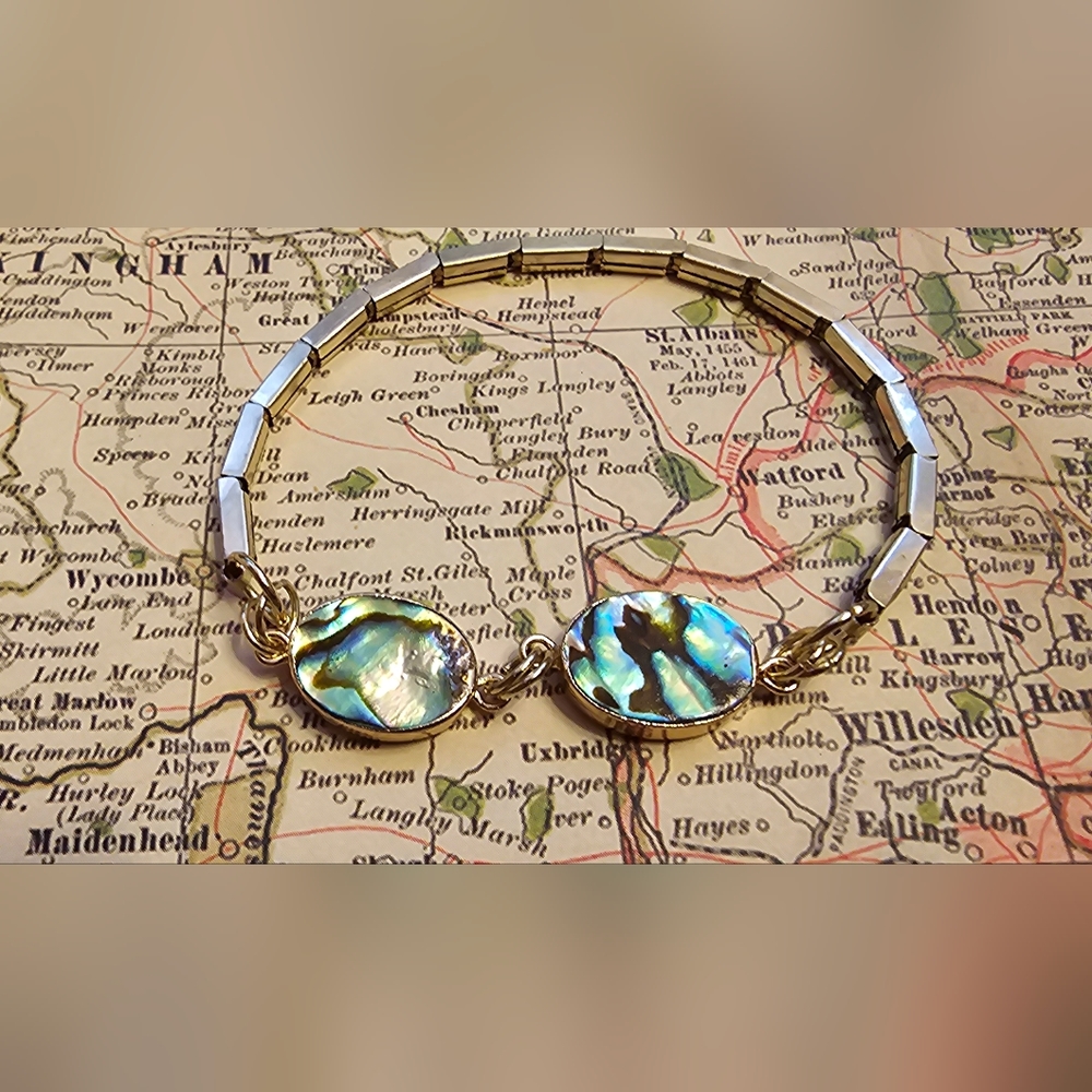 Hand Crafted~Real Gold & Abalone Braclets~Be a part of the solution.